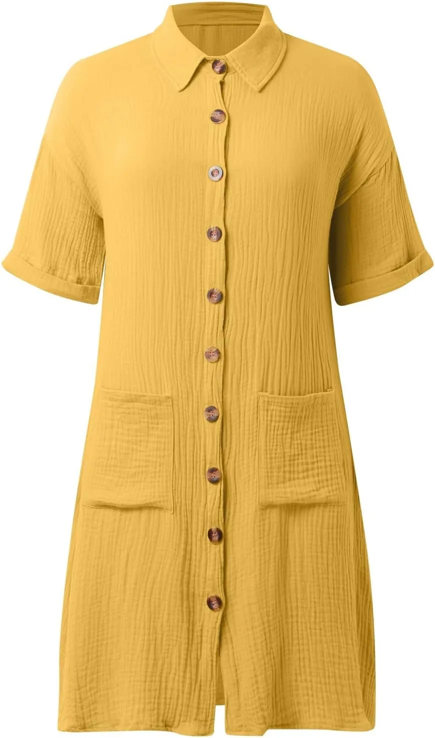 Women Summer Dresses 2025 Swiss Dot Bathing Suit Swimwear Button Down Beach Cotton Shirt Dress Cover up Resort Wear