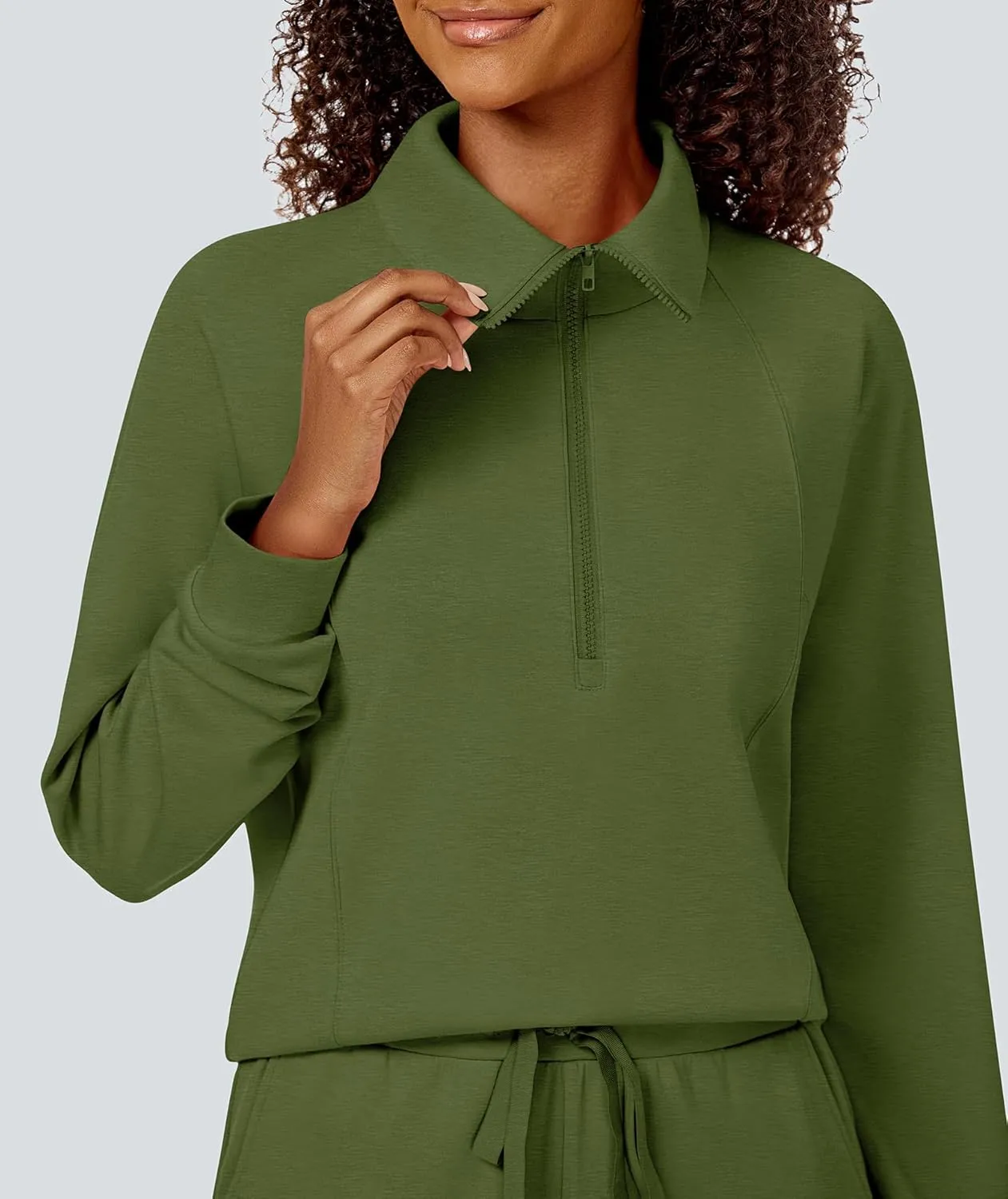 Women's 2 Piece Sets Sweatsuit Lapel Half Zip Sweatshirt Sweatpants Lounge Matching Sets Fall Outfits