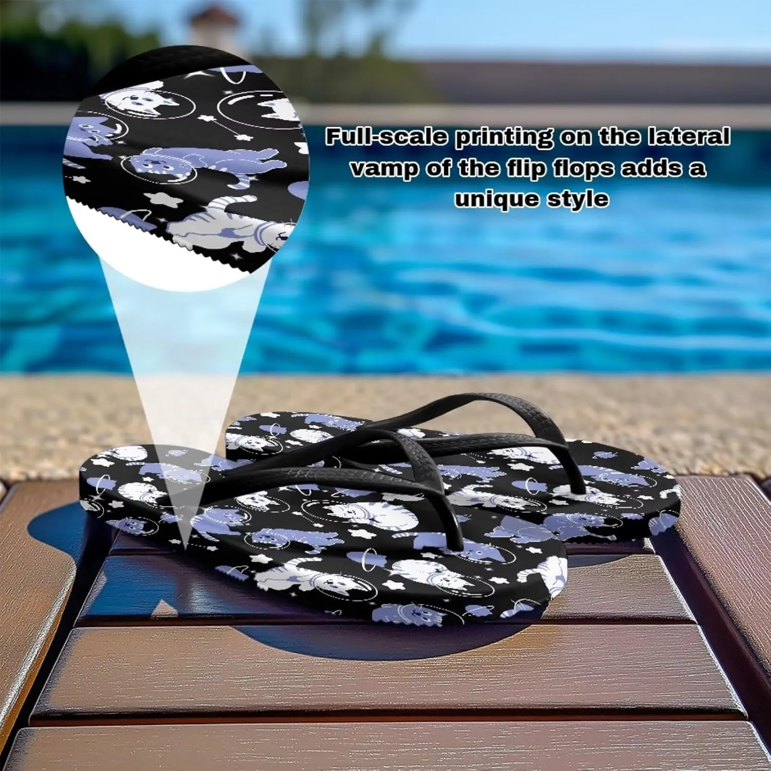 Women's Beach Pool Flip Flops Waterproof Walking Thong Sandals Slippers Summer Outdoor Indoor Shoes