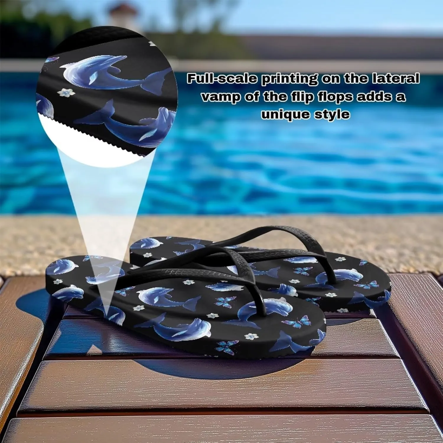 Women's Beach Pool Flip Flops Waterproof Walking Thong Sandals Slippers Summer Outdoor Indoor Shoes