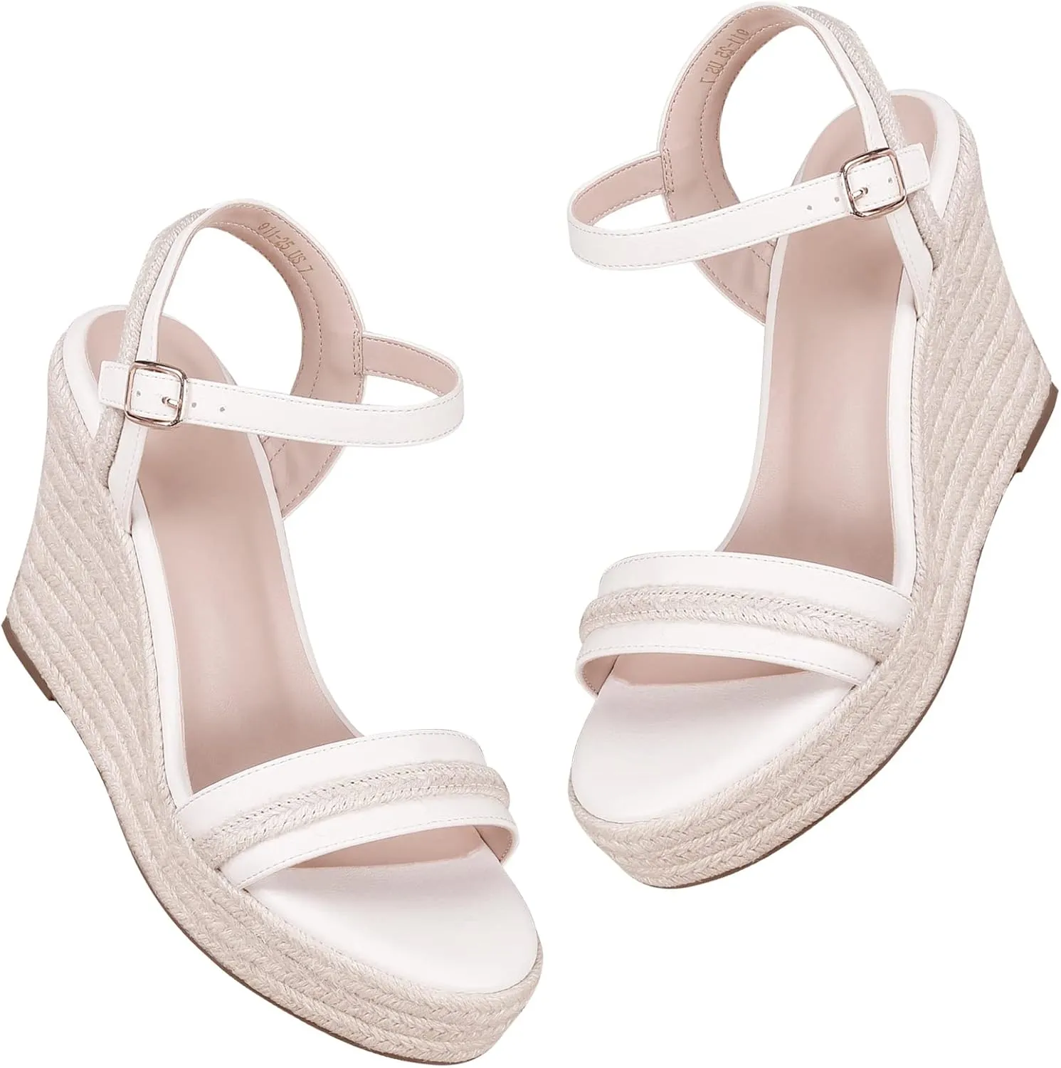 Women's Classic Summer Platform Dress Sandals Wedge Ankle Strap Round Open Toe Sandals Comfy Sloping High Heels for Women Casual Beach
