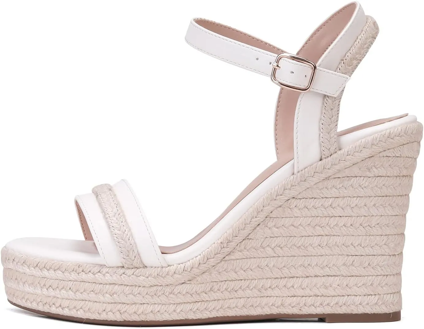 Women's Classic Summer Platform Dress Sandals Wedge Ankle Strap Round Open Toe Sandals Comfy Sloping High Heels for Women Casual Beach
