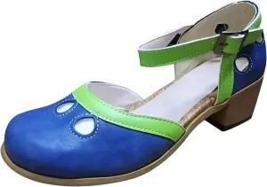 Women's Cute Colorblock Summer Sandal Hook and Eye High Heel Spring Vacation Casual Sandals Closed Toe Lovely Shoes