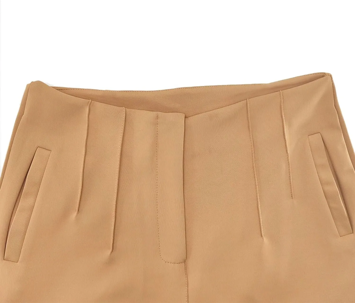 Womens High Waisted Pants Trendy Pleated Straight Leg Dress Pant Business Work Casual Trousers