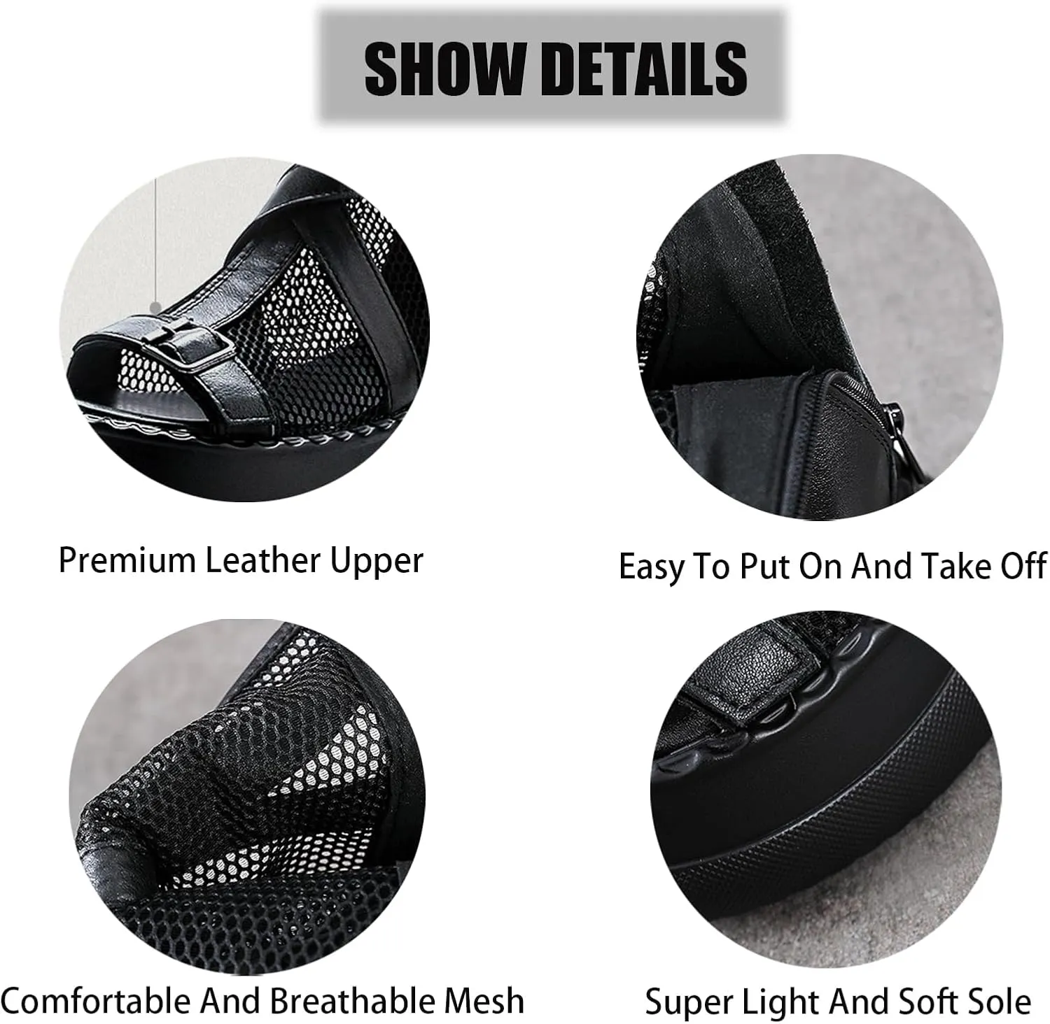 Women'S Leather Mesh Cutout Fish Mouth Platform Gladiator Sandals With Back Zipper Summer Comfortable Breathable High Top chunky sole Roman Y2k Sandals with buckle decor