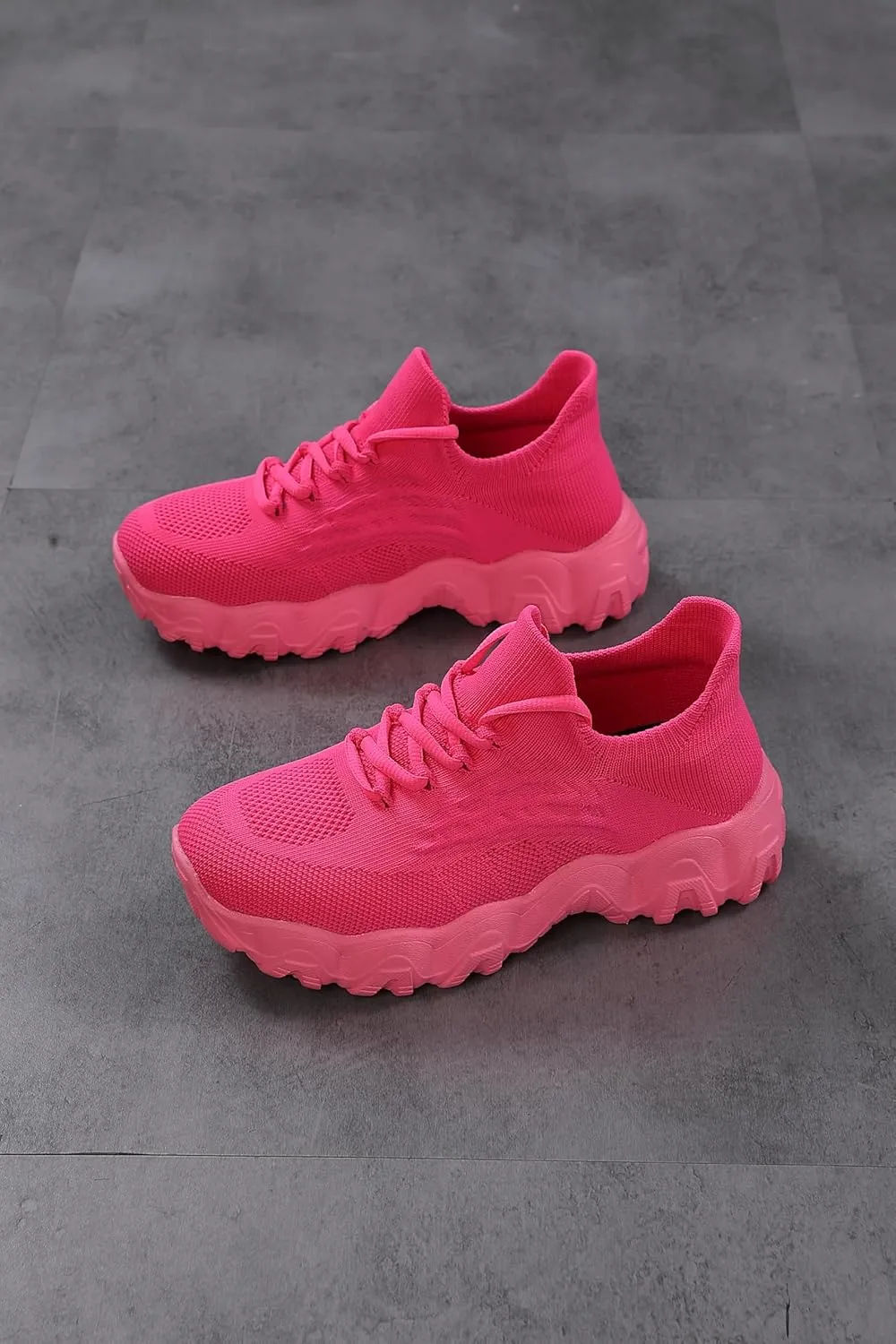 Women's Mesh Lace Lightweight Low-Cut Sneakers, Casual Tennis Shoes, Non-Slip, Fashionable Knitted Socks Shoes are Comfortable and Breathable