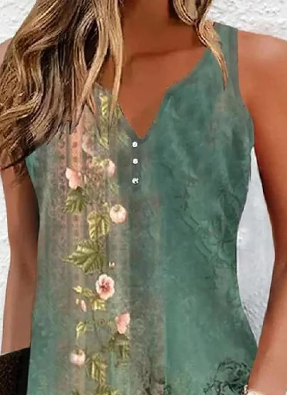 Women's Mini Dress Green V Neck Sleeveless Printed Charming Stunning 2025 Summer Spring Resort Beach Dress