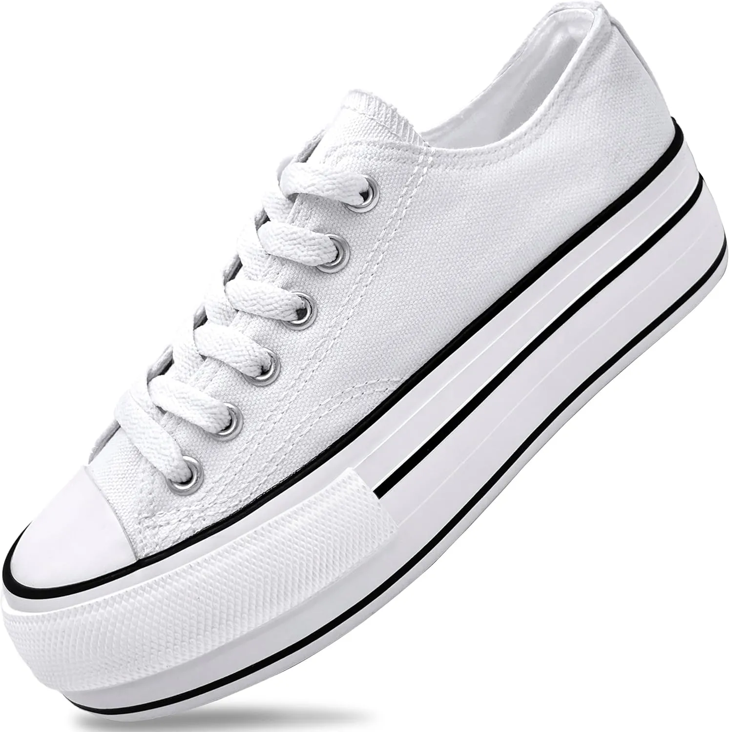 Women's Platform Sneakers 4cm Height Increase, Classic Canvas Platform Low Top Sneakers for Women and Teen Girls, Multiple Colors Fashion Trendy Cute Shoes