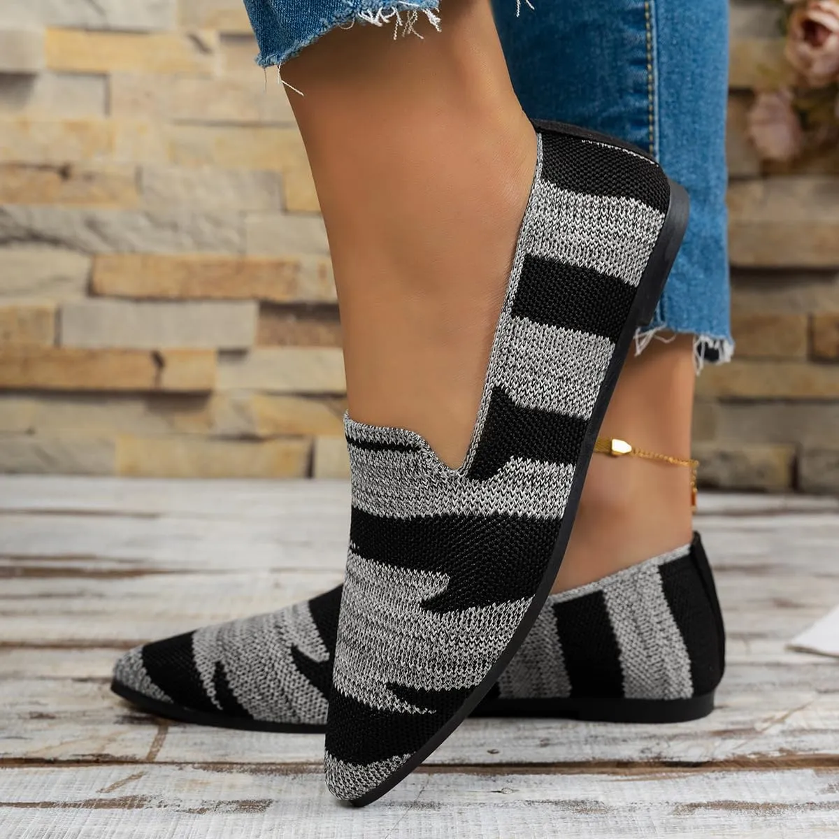 Women's Pointed Shoes Flat Shoes Woven Breathable Open Back Comfort Casual Formal Daily Wear Shoes