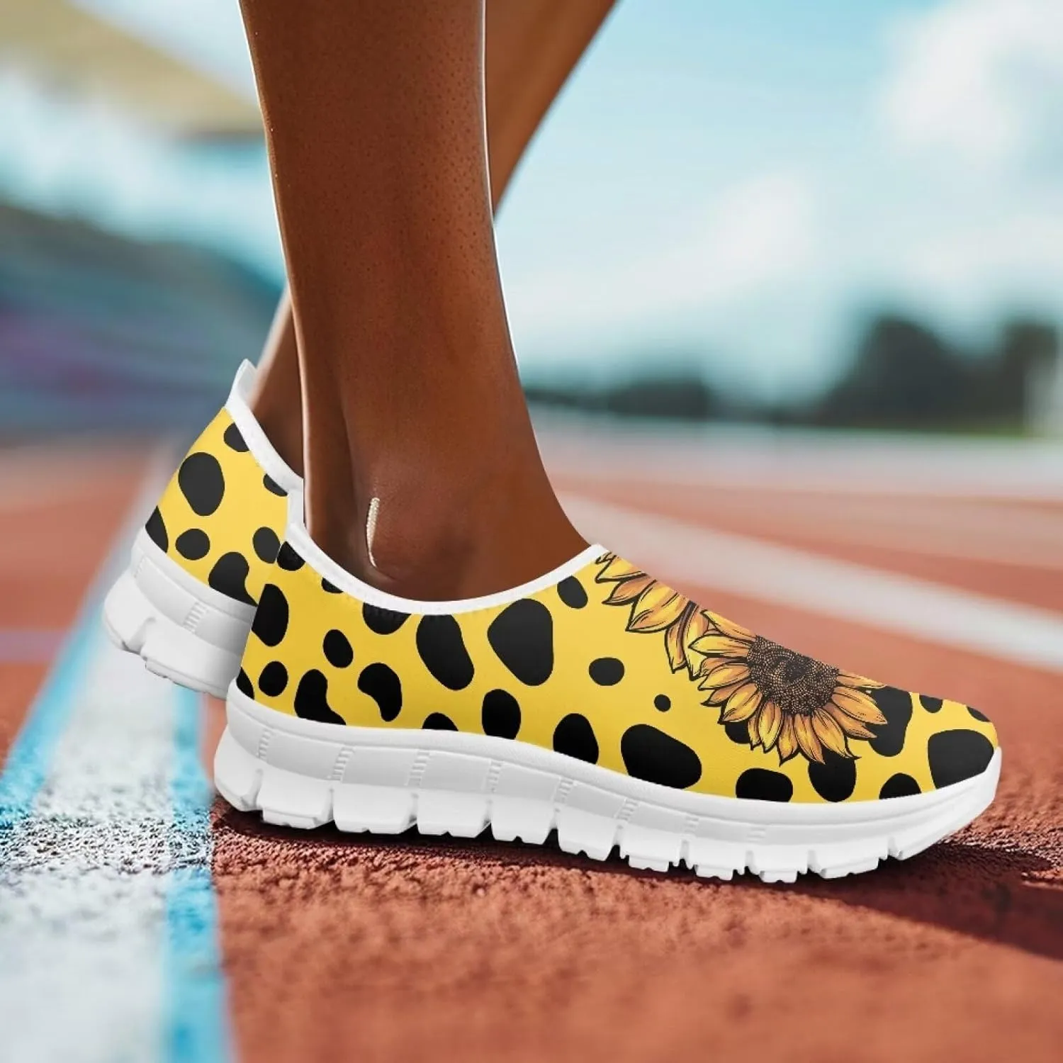 Women's Sneakers Casual Low Top Running Sneaker Flat Breathable Slip On Soft Holiday Play Athletic Shoes for Womens