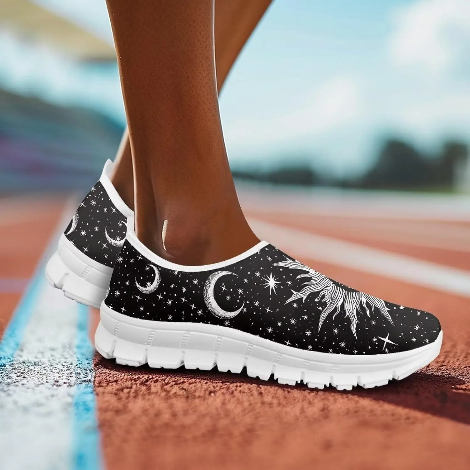 Women's Sneakers Casual Low Top Walking Sneaker Flat Breathable Slip On Soft Holiday Outdoor Shoes for Women