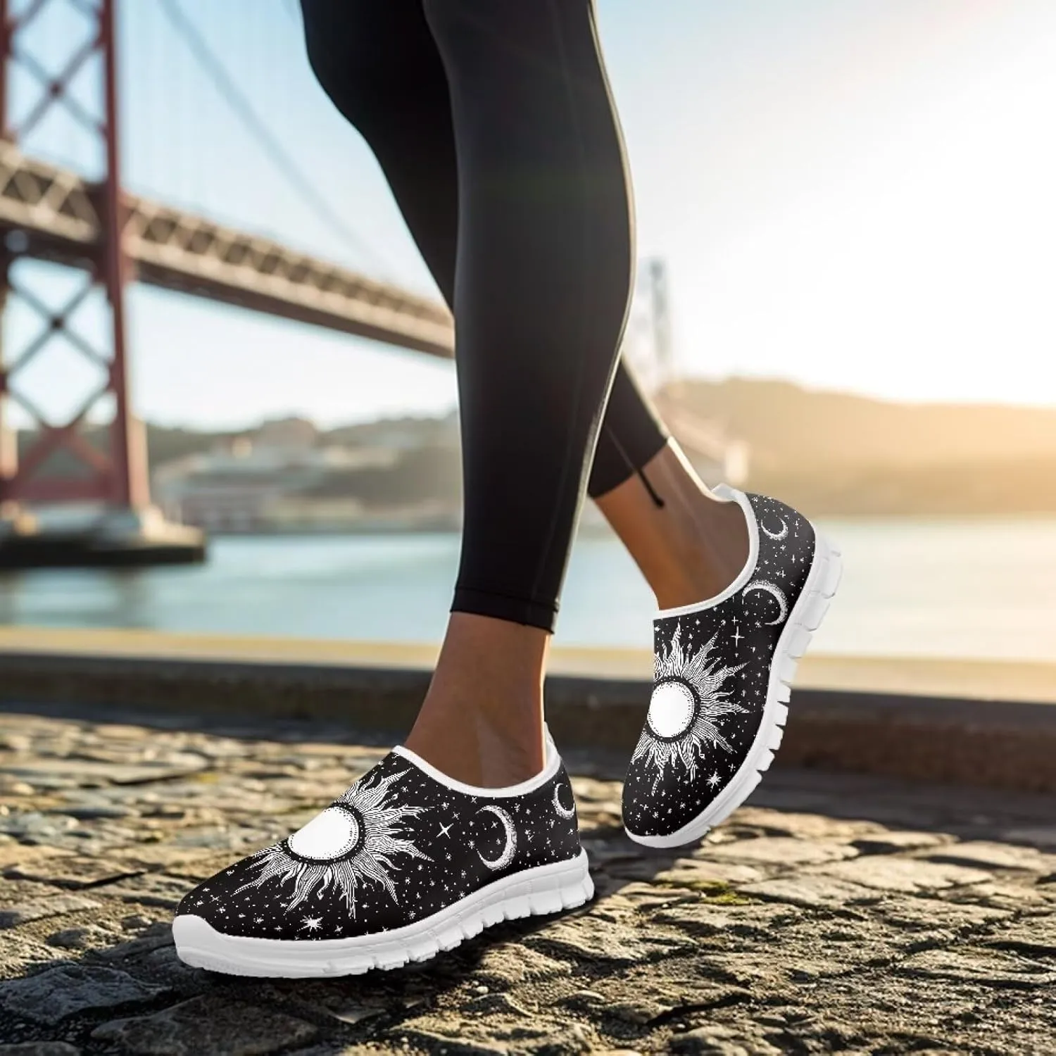 Women's Sneakers Casual Low Top Walking Sneaker Flat Breathable Slip On Soft Holiday Outdoor Shoes for Women