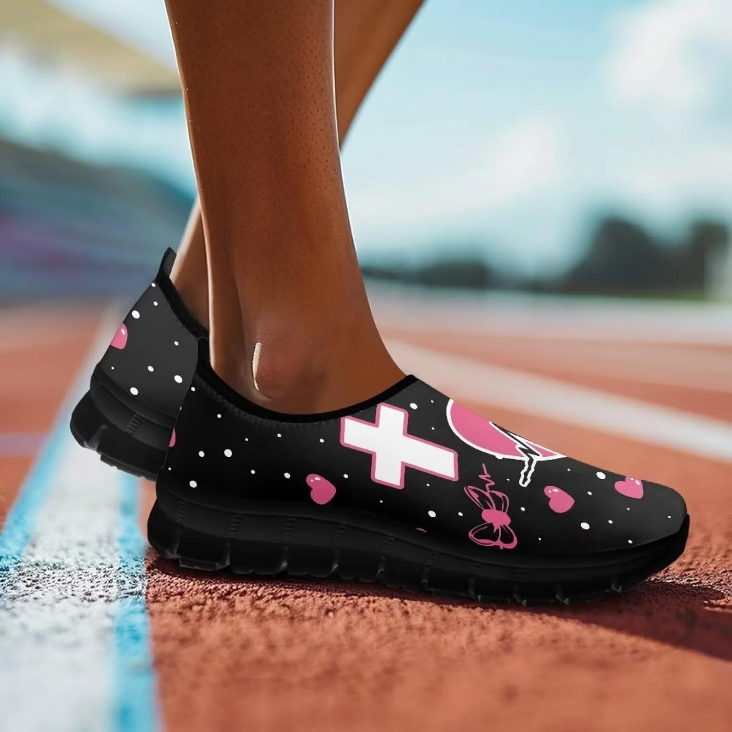 Women's Sneakers Casual Low Top Walking Sneaker Flat Outdoor Breathable Soft Slip On Lightweight Shoes for Women