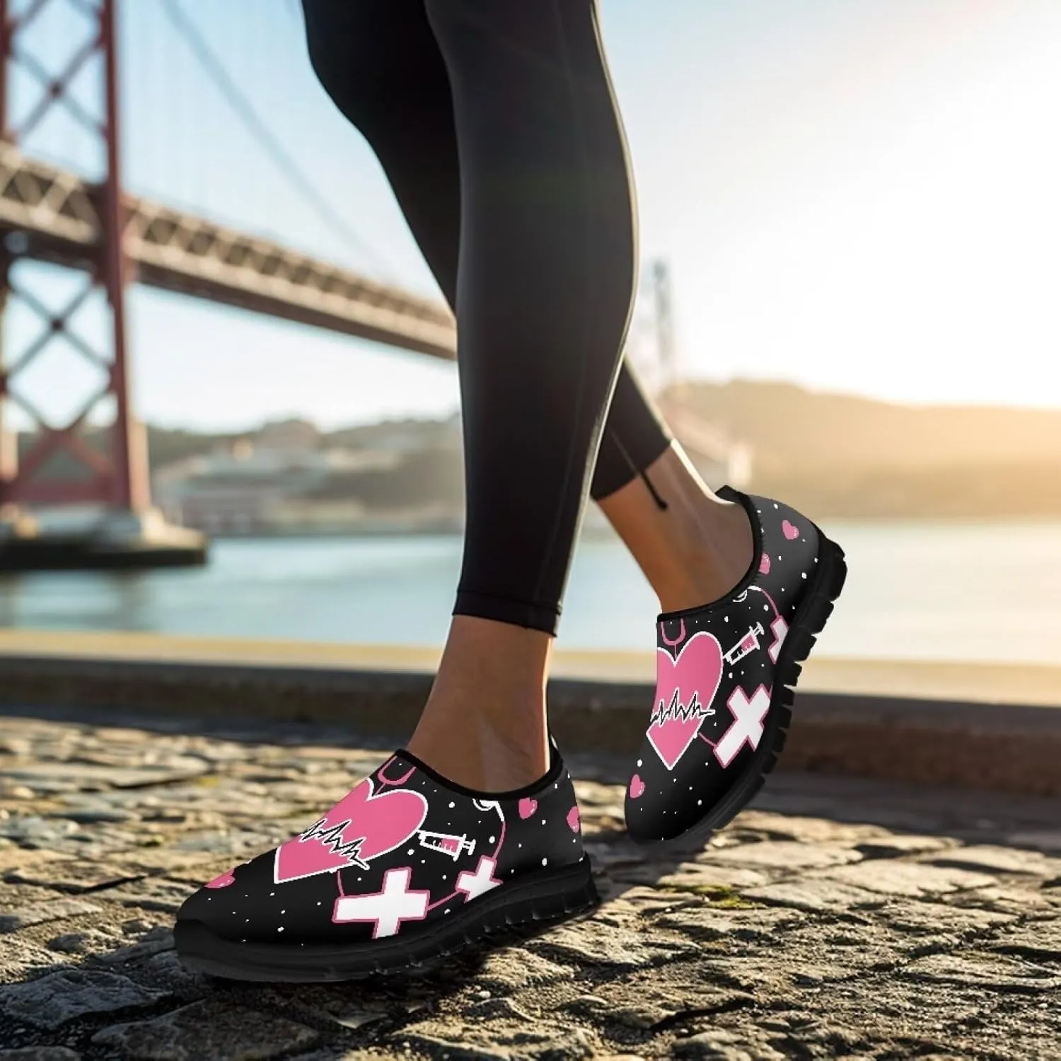 Women's Sneakers Casual Low Top Walking Sneaker Flat Outdoor Breathable Soft Slip On Lightweight Shoes for Women