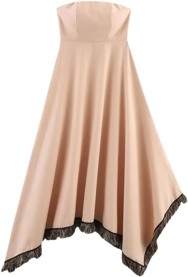 Women's Summer Asymmetrical Backless A-Line Casual Loose Dress