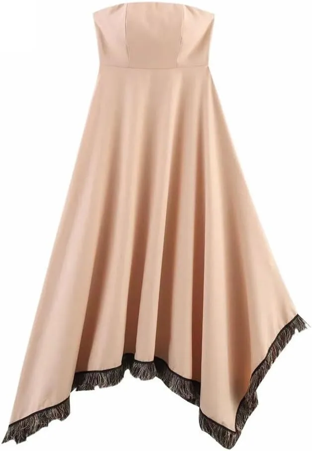 Women's Summer Asymmetrical Backless A-Line Casual Loose Dress