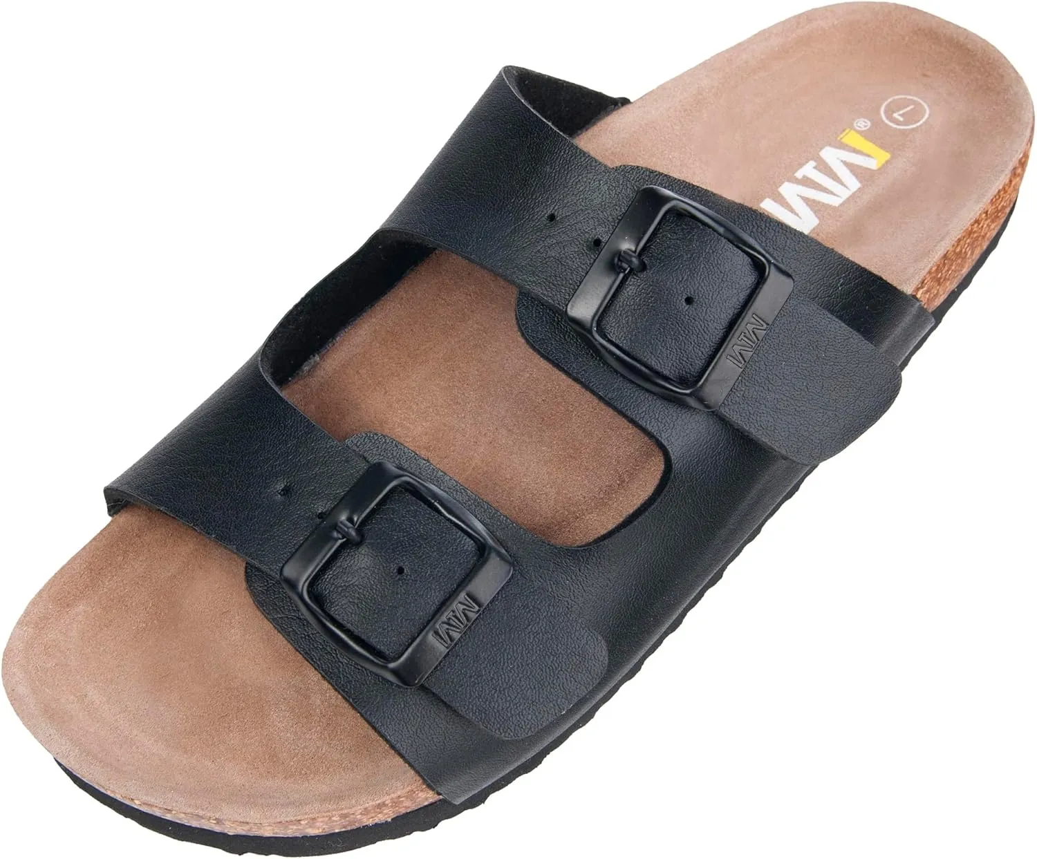 Women's Summer Sandals with Cork Footbed & Adjustable Buckle Suede Straps Open Toe Slides for Beach Vacation