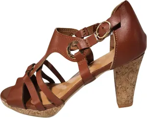 Womens Vintage Thick Heel Sandals Summer Straps Hollow Open Toe Metal Buckle High Heels Sandalias Comfortable Casual Ladies Outdoor Shoes