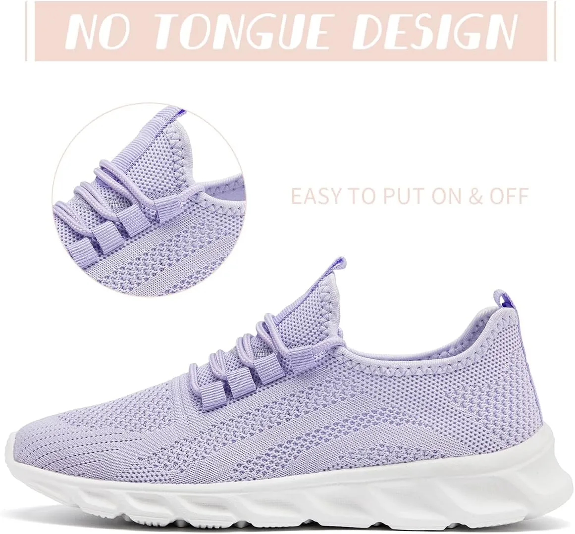 Womens Walking Shoes Slip On Tennis Running Fashion Sneakers for Sport Workout Gym Athletic Outdoor Jogging Exercise Lightweight Breathbale Shoe