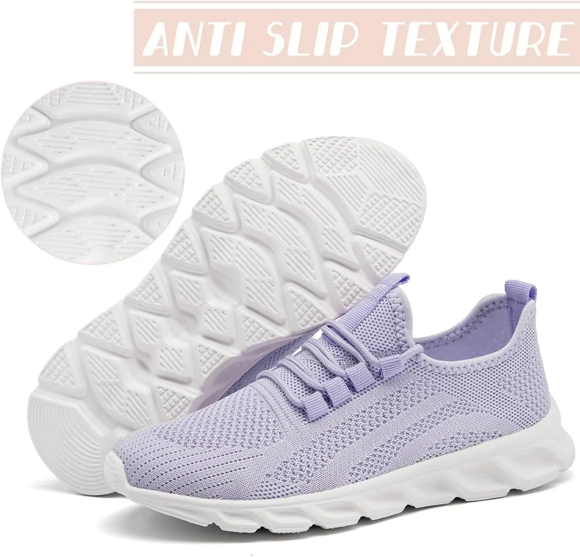 Womens Walking Shoes Slip On Tennis Running Fashion Sneakers for Sport Workout Gym Athletic Outdoor Jogging Exercise Lightweight Breathbale Shoe