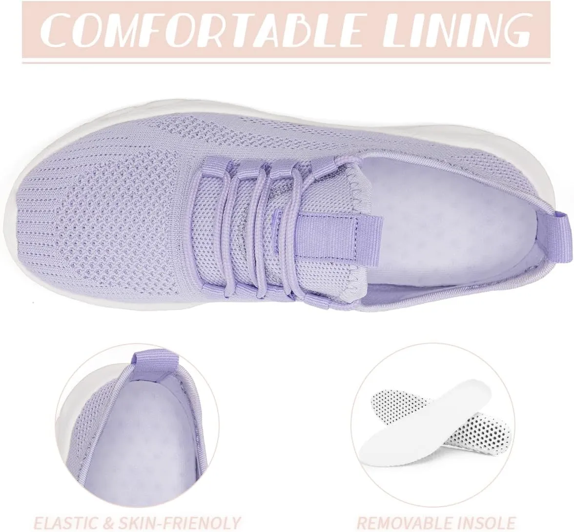 Womens Walking Shoes Slip On Tennis Running Fashion Sneakers for Sport Workout Gym Athletic Outdoor Jogging Exercise Lightweight Breathbale Shoe