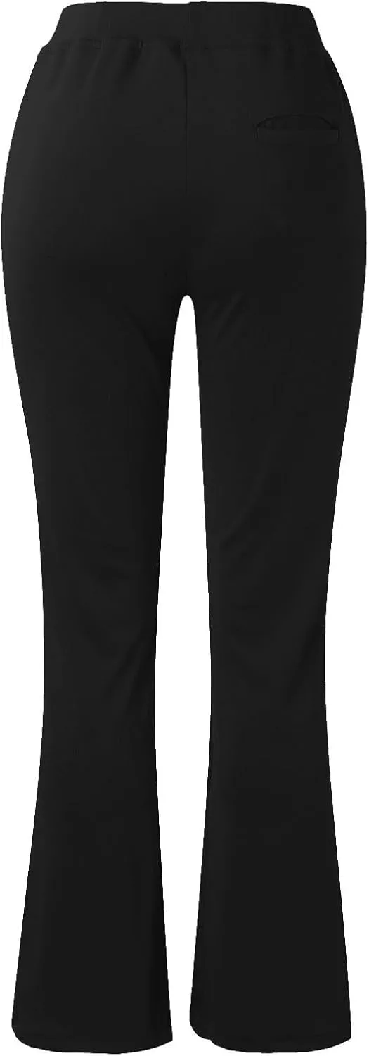 Women's Work Office Dressy Pants Trendy Straight Wide Leg Soft Stretch Yoga Sweatpants Daily Business Casual Trousers