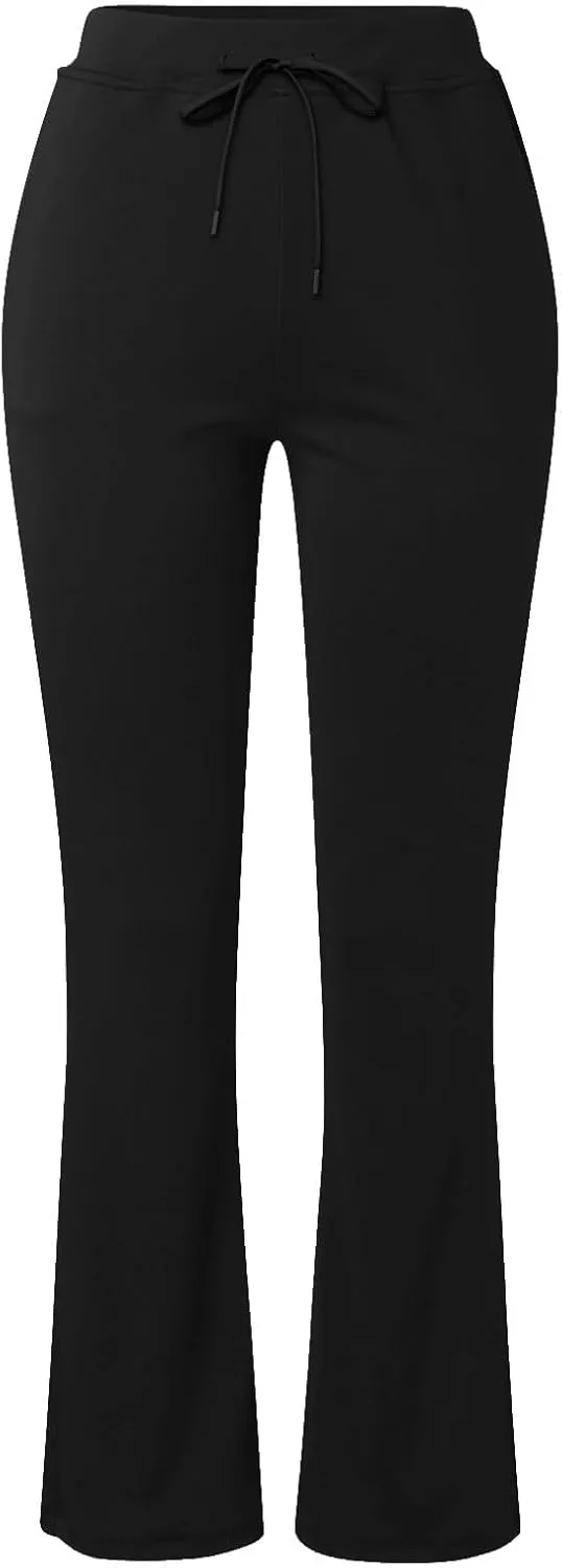 Women's Work Office Dressy Pants Trendy Straight Wide Leg Soft Stretch Yoga Sweatpants Daily Business Casual Trousers