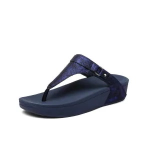 YenHJ DRESS Large Sizes Heels peep Toe Summer Women Shoes Woman Sandals Platform Slippers Leisure Resort Beach flip Flops E687-Blue-7