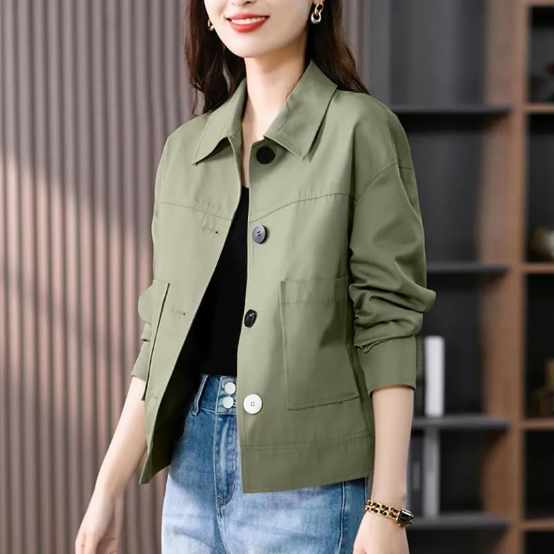 ZANZEA Womens Cropped Bomber Jackets Button Down Shackets Lightweight Cardigan Fall Outfits 2024 Winter Coats With Pockets