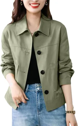 ZANZEA Womens Cropped Bomber Jackets Button Down Shackets Lightweight Cardigan Fall Outfits 2024 Winter Coats With Pockets